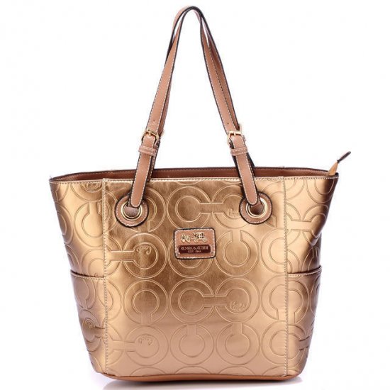 Coach In Printed Signature Medium Gold Totes BBG | Coach Outlet Canada